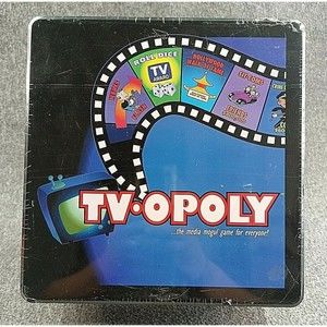Vintage 2000 Herbko TV-OPOLY Board Game Sealed Metal Tin Media Mogul Game New